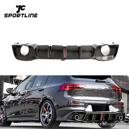 Carbon Fiber Golf 8 Rear Bumper Diffuser Lip Splitter for VW Golf VIII MK8 GTI 2021 2022